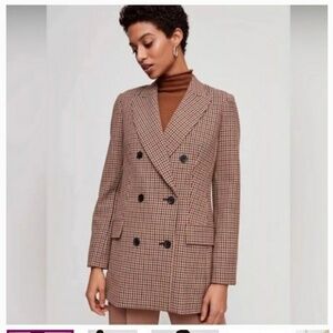 Aritzia Wilfred Margaux Plaid Double Breasted blazer